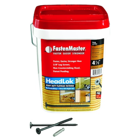 Fastenmaster Wood Screw, #10, 4-1/2 in, Epoxy 8 Point Drive, 250 PK FMHLGM412-250